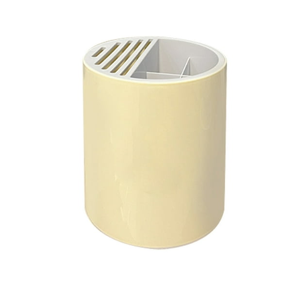 Yhmxh Bloque de cuchillos giratorio de 360 grados para encimera de cocina, utensilio de cocina de plástico multifuncional, gran capacidad, organizador de cuchillos que ahorra espacio.