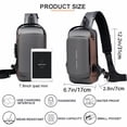 thumbnail image 5 of UNIXINU Sling Bag for Men | Anti-theft Crossbody Bag - Crossbody Shoulder Chest Bag for Daily Use , Grey, 5 of 13