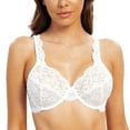 thumbnail image 2 of MELENECA Women's Full Coverage No Padding Plus Size Lace Underwire Bra White 36D, 2 of 5