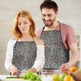 thumbnail image 5 of Black and Tan Leopard Print Apron-Garden Aprons for Women with Pockets-Cotton Linen Waterproof Kitchen Cooking Gardening Aprons Adjustable for Kitchen,Cooking,BBQ and Salon 33x27 Inch, 5 of 7