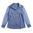 thumbnail image 6 of Lenpel Satin Silk Blouses for Women Mesh Long Sleeve Collared Button down Shirts Business Casual Tops Dressy Work Tops(Blue,X-Large), 6 of 6