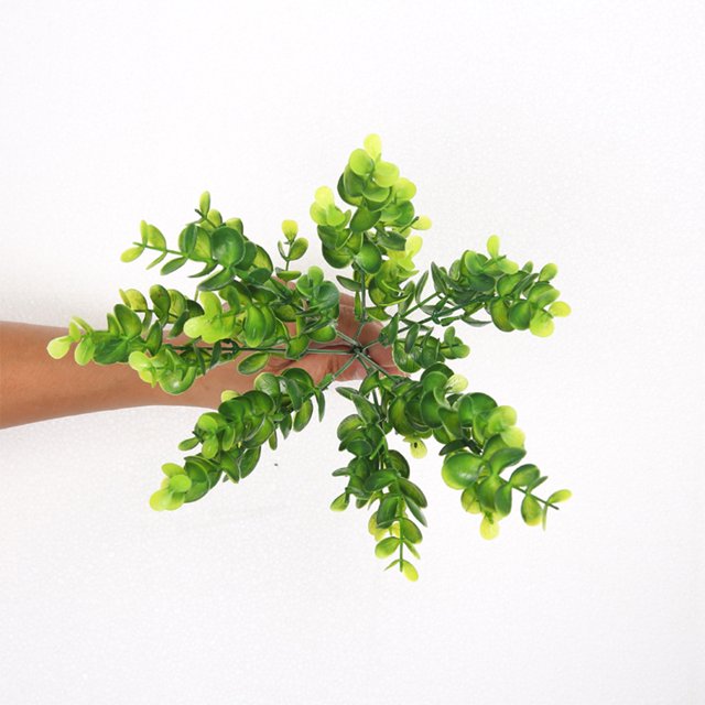 Cateissary Flor falsa Plantas de plástico Colgante de pared Artesanía multipropósito Calcomanía de deshierbe Ahorro de espacio funcional Decoración Verde