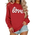thumbnail image 2 of Goodtrade8 Valentine Women Shirt Love Gift Long Sleeve Holiday Valentines Day Womens Sweatshirts Casual Crew Neck Pullover, 2 of 5