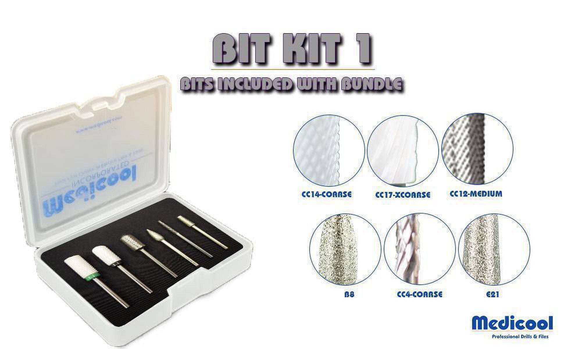 Medicool Pro Power 30K Electric Drill with 30,000 RPM Electric Nail Filing for Manicure and Pedicure with Bit Kit 1 Bundle