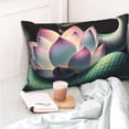 thumbnail image 4 of Zufioo Snake Holding A Lotus Print Double-Sided Throw Pillow Cover, Pillow Protector Home Decor - With Hidden Zipper, Suitable for Bedroom, Living Room, Car Interior-16"x24", 4 of 6