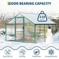 thumbnail image 4 of 8x10/8x12 Ft Greenhouse, Polycarbonate Greenhouse with Adjustable Roof Vent for Outdoors, Aluminum Large Walk-in Greenhouse for Outside Garden, Backyard, Patio, Lawn, 4 of 9