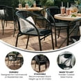 thumbnail image 5 of PetFurnish 2 Pack Black Rattan Indoor-Outdoor Restaurant Stack Chair with Curved Back, 5 of 11
