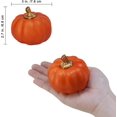 thumbnail image 2 of 12 Pcs Small Harvest Orange Artificial Pumpkins Decorative Fall Pumpkins Dark Orange Faux Foam Pumpkins for Rustic Farmhouse Halloween Thanksgiving Party Table Centerpiece Autumn Home Décor, 2 of 9