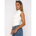 thumbnail image 4 of Women'S Going Out Basic Tank Tops Mock Neck Spring Clothes Sleeveless Cute Shirts Summer Y2K Outfits White M, 4 of 6