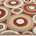 thumbnail image 3 of Allstar Orange Woven Hand Carved Contemporary. Modern Circles Area Rug (3' 9" x 5' 1"), 3 of 4