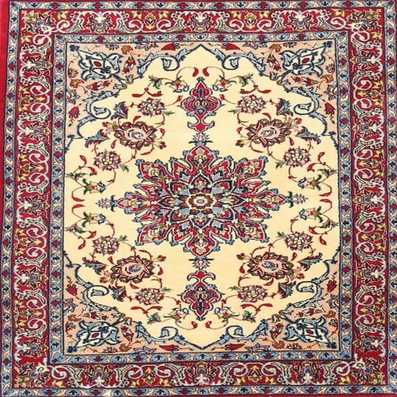 Ahgly Company Indoor Square Traditional Brown Medallion Area Rugs, 7' Square