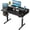 Black, variant on Lacoo 63" Electric Height Adjustable Standing Desk with Drawers & Monitor Shelf, Sit Stand Home Office Desk with Storage, Sturdy Computer Desk for Work & Gaming