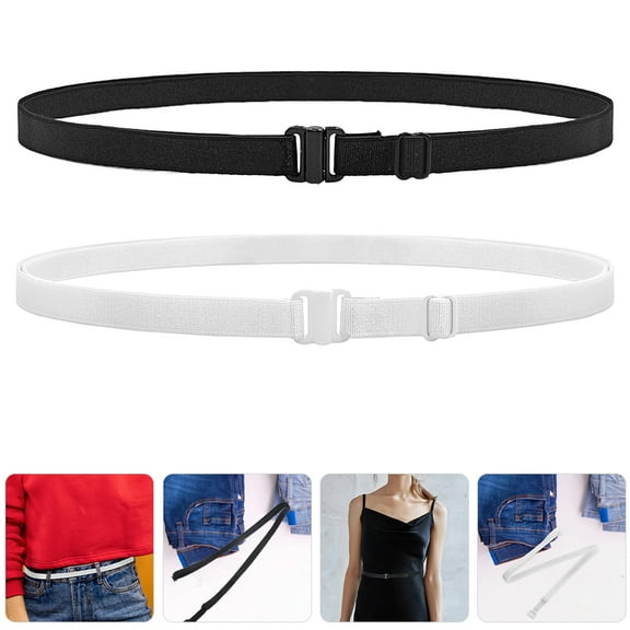 FRCOLOR  4 Pcs Crop Tuck Elastic Band Adjustable Waistband Tucking Belt for Shirts