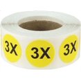 thumbnail image 1 of Autocollants 3X Cercle Taille Jaune, 0,75 Pouce Rond, 500 Labels sur un Rouleau, 1 of 1