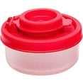 thumbnail image 2 of Salt and Pepper Shakers, Moisture proof Lids Small Mini Salt Shaker to go Camping Picnic Outdoors Kitchen Lunch Boxes Travel Spice Set Clear with Red Covers Plastic Airtight Spice Jar Dispenser (1 PC), 2 of 5