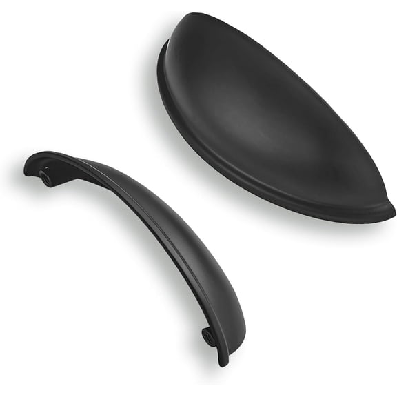 10 Pack 4" Drawer Pulls Matte Black Cabinet Cup Pulls Kitchen Hardware Cabinet Handles Drawer Handles Knobs 4 inch (102mm) Center to Center Matte Black 4 inch Hole Center Matte Black 4 inch