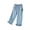 Z19 Light Blue, variant on Girls Denim Pants Kids Elastic Waist Wide Leg Ruffle Hem Jeans with Cute Bow and Pockets Kids Sweet Summer Casual Clothes