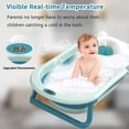 thumbnail image 4 of RICHYOUNG Foldable Baby Bathtub For Newborn To Toddler, Portable Travel Bathtub With Thermometer & Soft Cushion,Green, 4 of 11