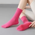 thumbnail image 4 of Ttongbb Socks Non- Grippy Colorful Breathable Solid Color Cotton Crew Yoga Socks With Silicone Bottom Pilates Barre Footwear, 4 of 6
