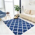 thumbnail image 1 of Ottomanson Shaggy Collection Jute Backing Moroccan Trellis Design Indoor Rug, 1 of 7