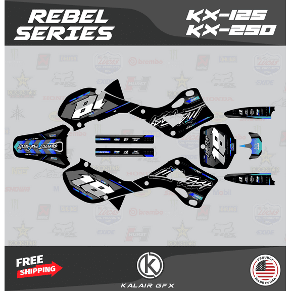 Kalair GFX Graphics Kit for Kawasaki KX125 (1999-2002) Rebel Series