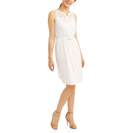 Metal Lace Dress - Women's Lace Detail Dress
