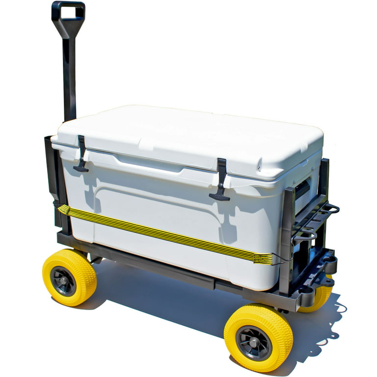 Mighty Max Cart Cooler Caddy & Fishing Cart-Yellow
