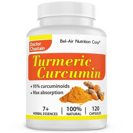 Bel-Air Turmeric Curcumin 1000mg, 95% curcuminoids with black pepper and herbal extracts (120 Capsules) for best