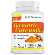 Bel-Air Turmeric Curcumin 1000mg, 95% curcuminoids with black pepper and herbal extracts (120 Capsules) for best absorption