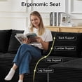thumbnail image 5 of Vinform 134" Cloud Couch Modular Sectional Sofa, 5 Seat U Shaped Convertible Couch Corduroy Thick Cushion with Side Pockets and Toss Pillows for Living Room, Black, 5 of 7