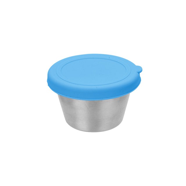 Ounissouiy Contenedor confiable de aderezo para ensaladas, taza conveniente para condimentos, contenedor de salsa de viaje, tapas coloridas Cocina y Comedor Azul
