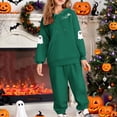 thumbnail image 3 of Auroural Sweatsuits for Kids Girls 10-12 Winter Long Sleeved Set For Boys And Girls Hoodie Set For Children Hooded Sweatshirt Set For Children Two-piece Sweatshirt Sets Army Green 12 Years, 3 of 6