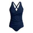 thumbnail image 5 of KPOPLK Womens Plus Size Swimsuits Modest Tankini Bathing Suits 2PCS Bathing Suit Swimwear(M,Navy), 5 of 5