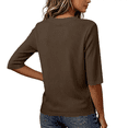 thumbnail image 4 of Qwertyu Short Sleeve Sweater for Women Summer Square Neck Pullover Tops Business Casual Lightweight Sweaters Spring Fall Clothes 2026 Coffee XL, 4 of 5