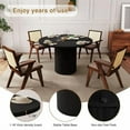 thumbnail image 2 of 47 Inch Round Dining Table, Farmhouse Fluted Dining Kitchen Table, Modern Wood Small Circle Dining Table for Kitchen Living Room, Black, 2 of 6