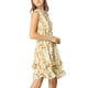 thumbnail image 4 of INSPIRE CHIC Vestidos de gasa para mujer, vestido mini sin mangas con fruncido y estampado floral, corte A, XL, blanco, 4 of 8