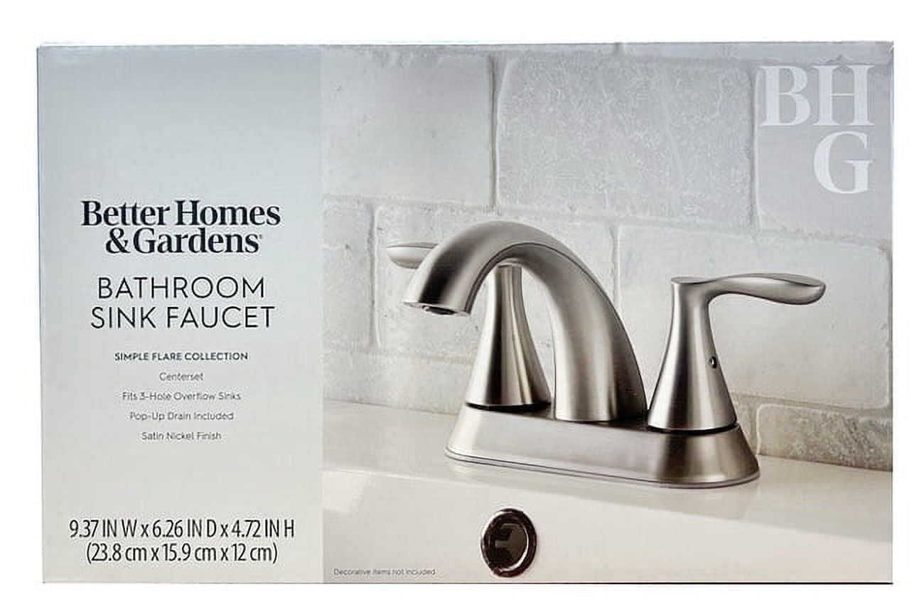 Better Homes & Gardens Simple Flair 4" Centerset Bathroom Faucet in Satin Nickel