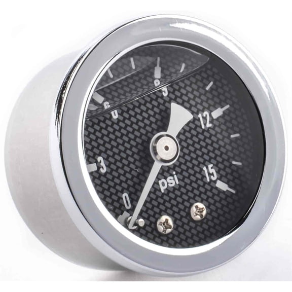 JEGS 41030 Fuel Pressure Gauge 1 1/2 in. Diameter 1/8 in. NPT Male Fitting 0-15
