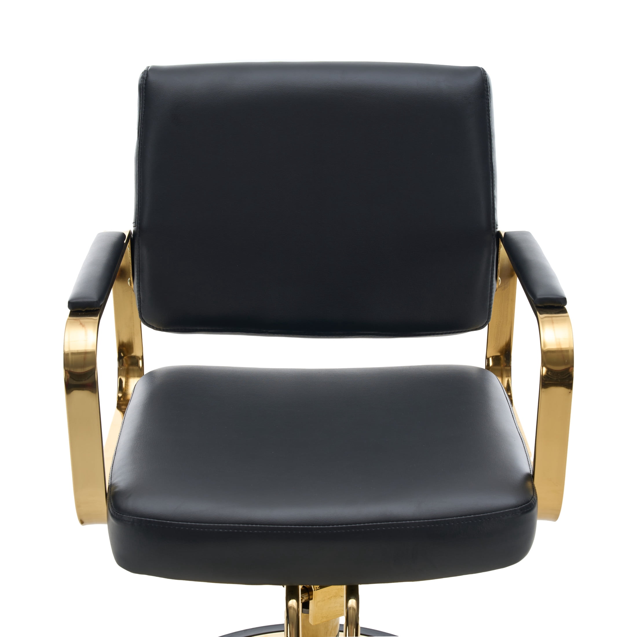 Noble House 360° Swivel Salon Styling Chair with Footrest, Adjustable Height, Black + Gold