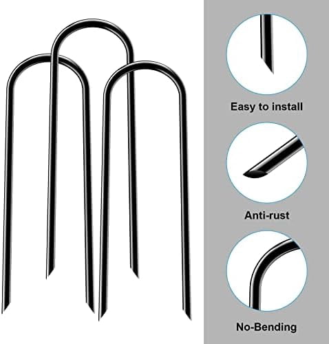 12inch Trampoline Accessories Trampolines Stakes Trampoline Anchors Heavy Duty High Wind U Type, Safety Accessories Galvanized Steel for Soccer Goals, Camping Tents and Garden Decoration