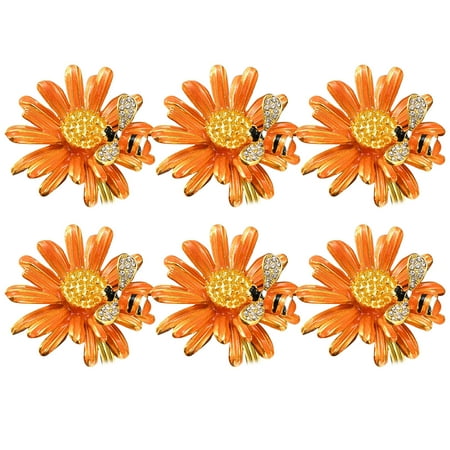 

Gold Napkin Rings | 6Pcs Bee Napkin Rings | Delicate Flower Napkin Rings Floral Serviette Rings Holders Spring Napkin Rings Table Decorations for Wedding Birthday Holiday Dinner
