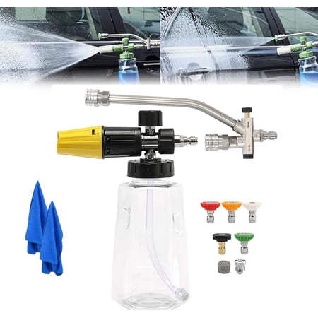 2-In-1 High-Pressure Car Washer Nozzle Accessories Dual-Head Foam Sprayer For Car Washing Pressure Washer Foam Cannon For Soap Cannon For Clear Car Swimming Pool Patio Toilet (Style B)