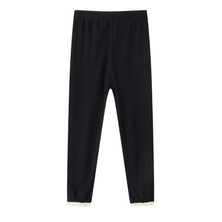 

LNWUY Kids Fleece Thickening Warm Sweatpants Fashion Trendy Outdoor Workout Sweat Pants Fall Winter Hippie Harem Trousers Black 10 Years