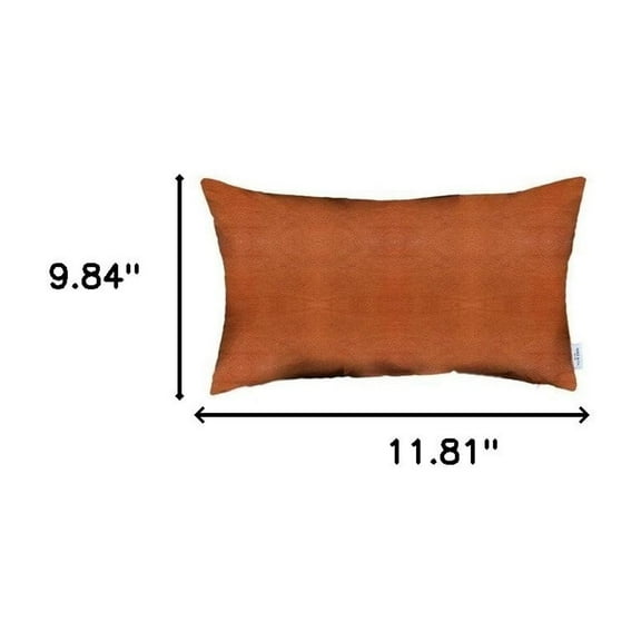 HomeRoots 408268 12 x 20 in. Solid Color Handmade Faux Leather Lumbar Pillow Cover, Brown