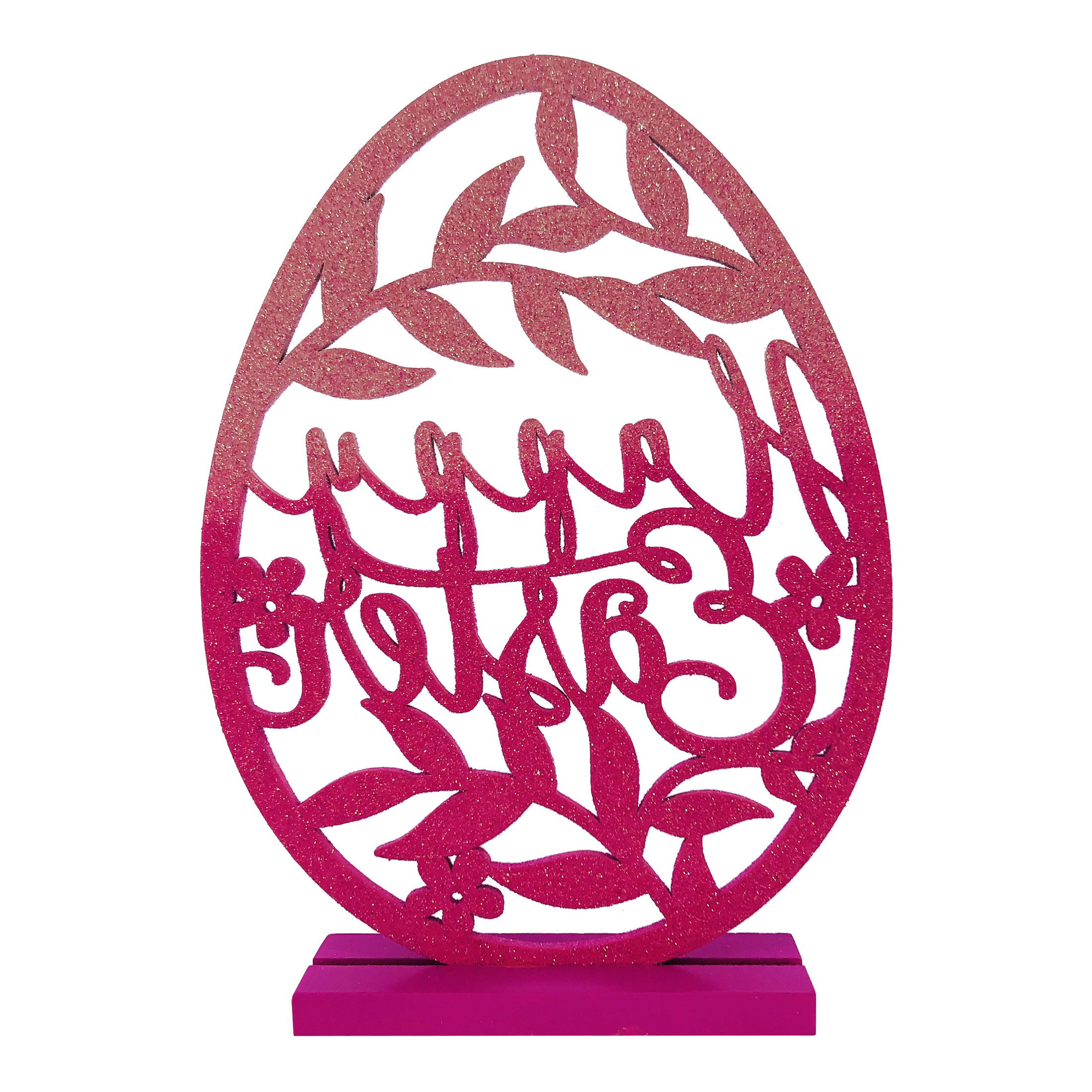 Way To Celebrate Laser-Cut Glittered Easter Egg Decoration