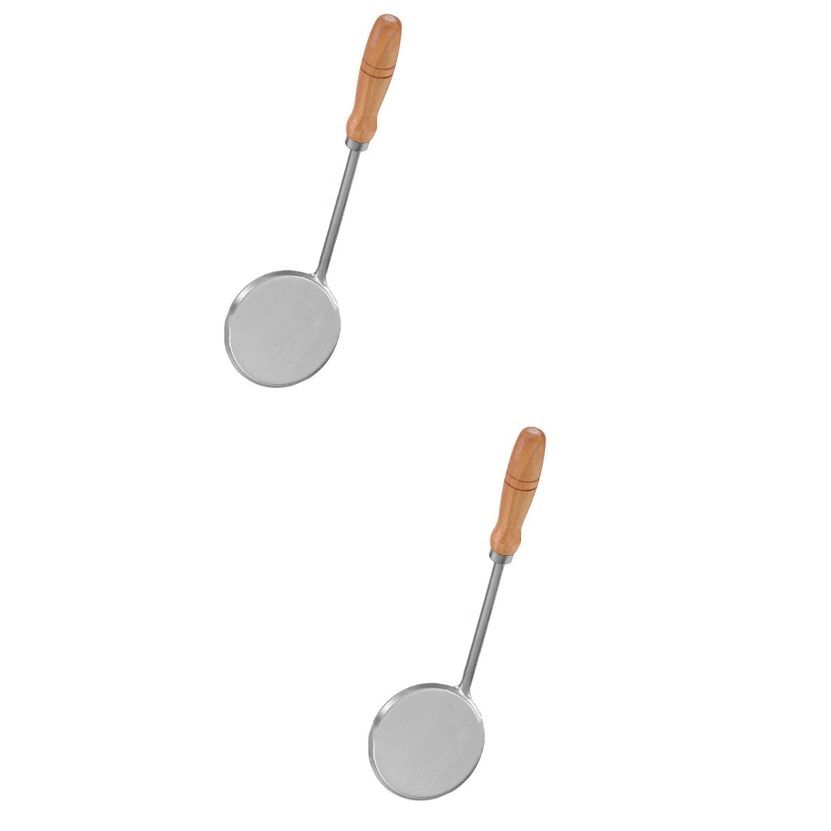Masteelf 2pcs Stainless Steel Skimmer Spoon Hot Pot Flat Skimmer Spoon for Home Restaurant