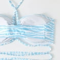 thumbnail image 3 of Travelwant Fresh Bikini Set Halter Hollow Out Adjustable Lace-up Striped Print Bra High Waist Thong Swimwear for Swimming Pool, 3 of 7
