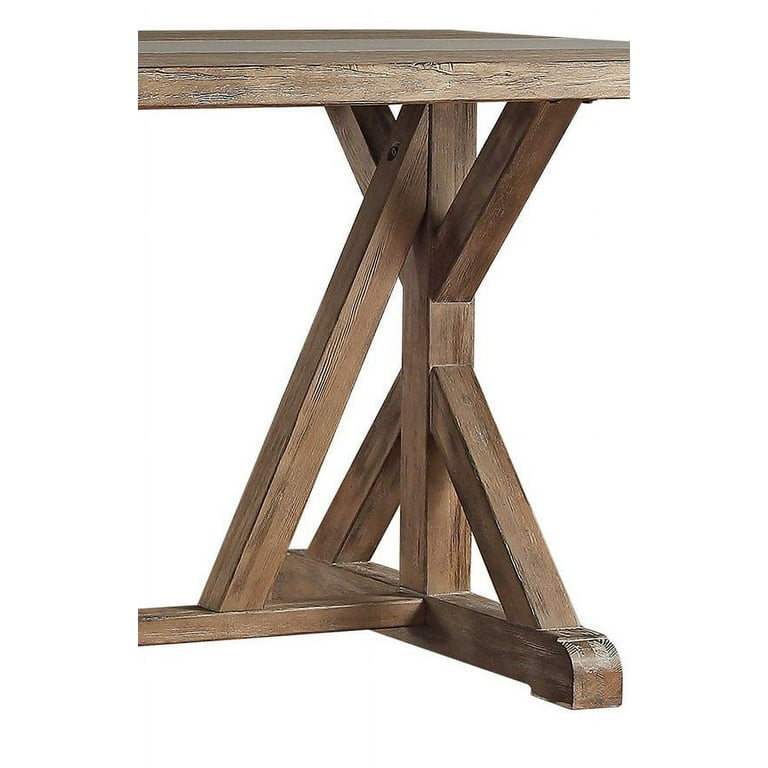 Weston Home Warner Rectangular Wood Dining Table with Concrete