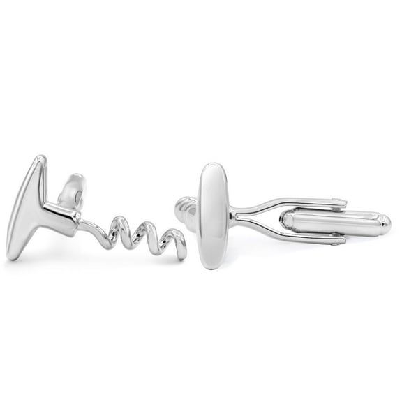 SuperJeweler Stainless Steel Corkscrew Cufflinks For Men, Fits Standard Shirt