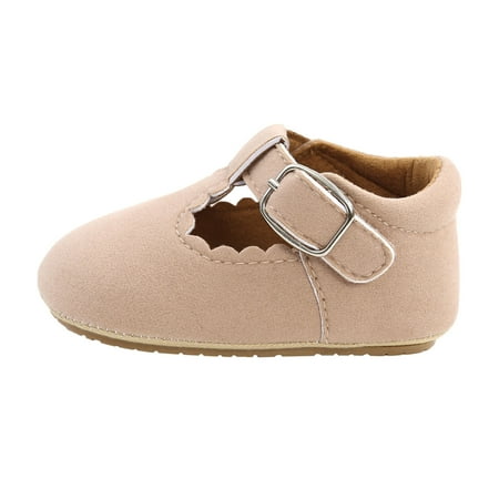 AnuirheiH Baby Boys Girls Shoes Non-Slip Rubber Sole High-Top Infant First Walking Shoes Toddler Crib Shoes Newborn Flats On Sale